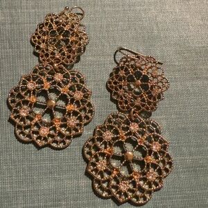 Gold floral earrings